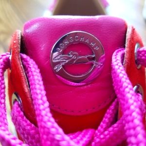 Longchamp RARE Women's Genuine Calfskin Leather Trainer Sneakers Size 7
